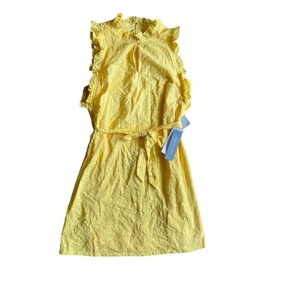 London Times Women's Ruffle Neck and Armhole Dress with Waist Tie Size 8 - Picture 10 of 12